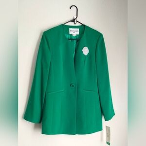 Nina Massini 3 Pc Suit Women 10 Green Elegant Business Any Occasion 90's Vintage